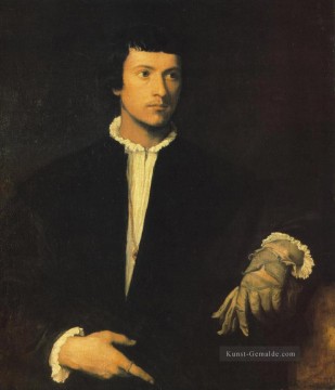 Mann mit Handschuh Tizian Ölgemälde